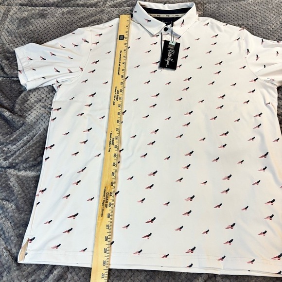 Walter Hagen Mens XL Perfect 11 Golf Polo Shirt White American Flag Eagle NWT - Picture 4 of 5